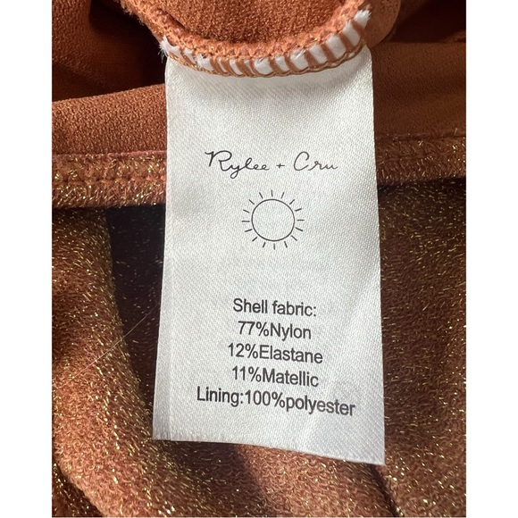 Rylee + Cru Metallic One Piece Swimsuit Women’s Size Small - Picture 4 of 6